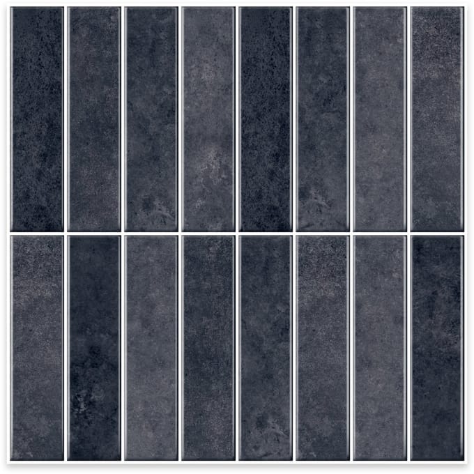 24Supply Plaktegels - 10 Stuks - Glans - Antraciet - 30.5x30.5cm