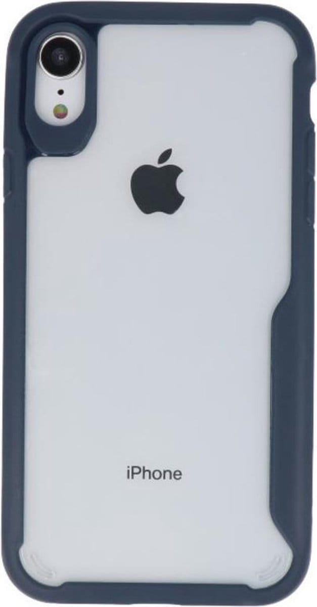 Navy Focus Transparant Hard Cases voor iPhone XR