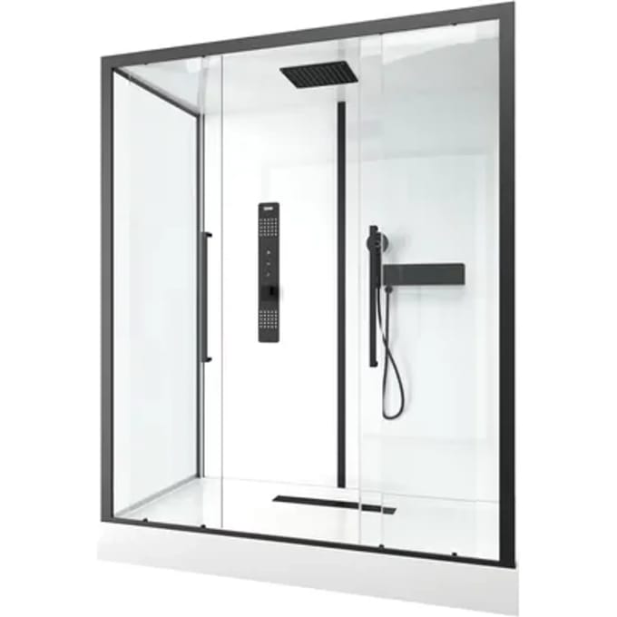 Aurlane Douchecabine Indus2 Xxl - Rechthoek - 85x160x215cm - Zwart/wit