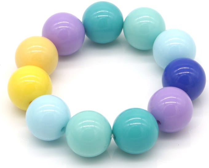 Armband - kralen - multicolor - 18mm - elastisch - dames - sieraden - casual - kleurrijk - cadeau