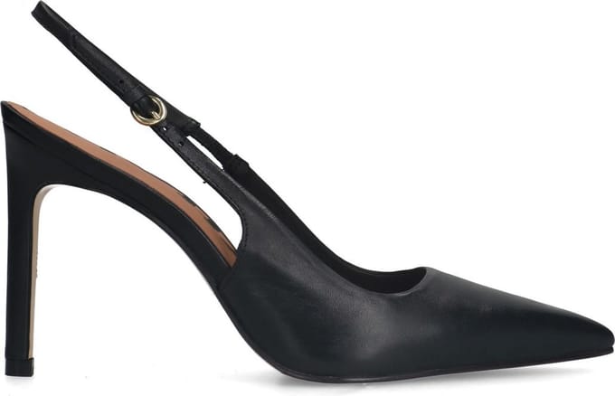 Sacha - Dames - Zwarte leren slingback pumps - Maat 38