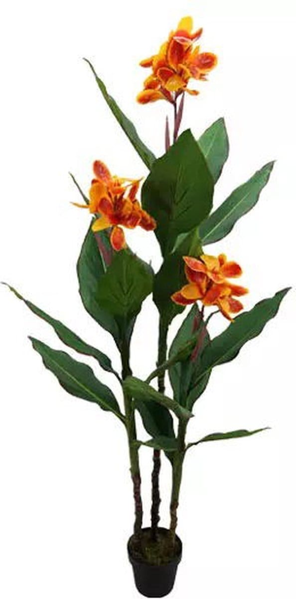 Kunstplant Canna Lily 3-Bloem 160 cm