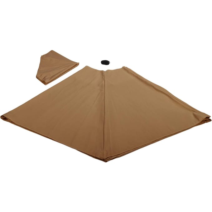 Parasol de remplacement pour parasol de terrasse extérieur, en polyester, résistant au soleil et imperméable, pour table de marché 3m / 9.8ft kaki