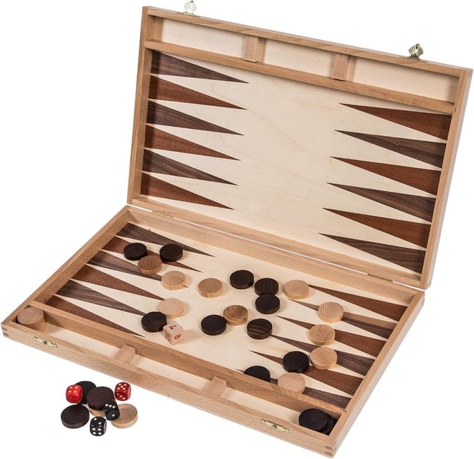 Houten Backgammon Bord 40 cm - Klassiek Triktrak Spel