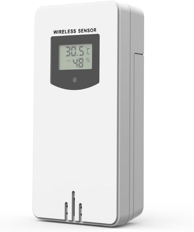Draadloze Buitensensor voor Weerstation - Meet Temperatuur en Vochtigheid