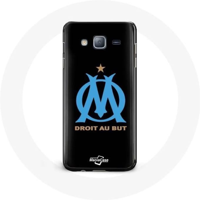 Case voor Samsung Galaxy j5 Marseille Olympisch Logo Zwarte Achtergrond
