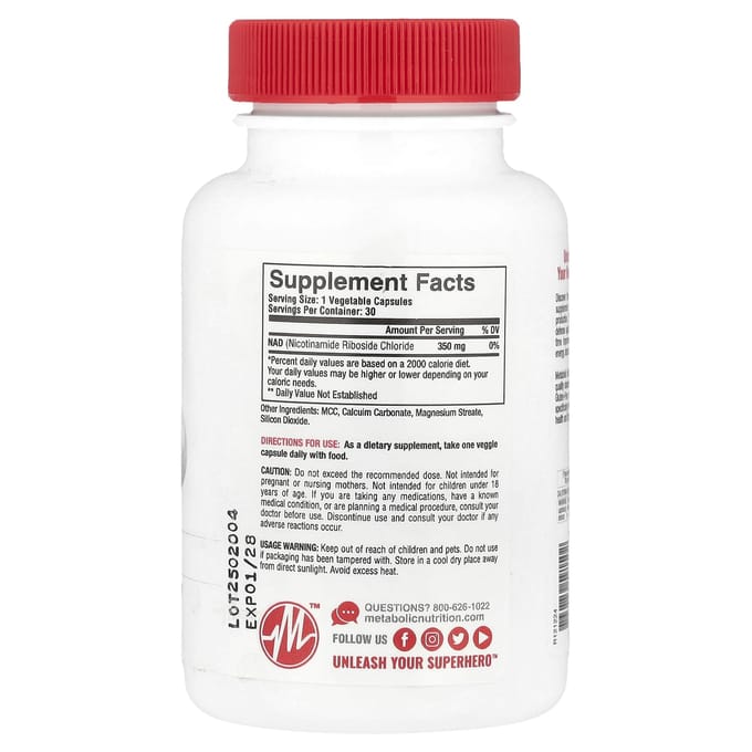 Nad Max™, Régénération Cellulaire Anti-Âge, 30 Capsules