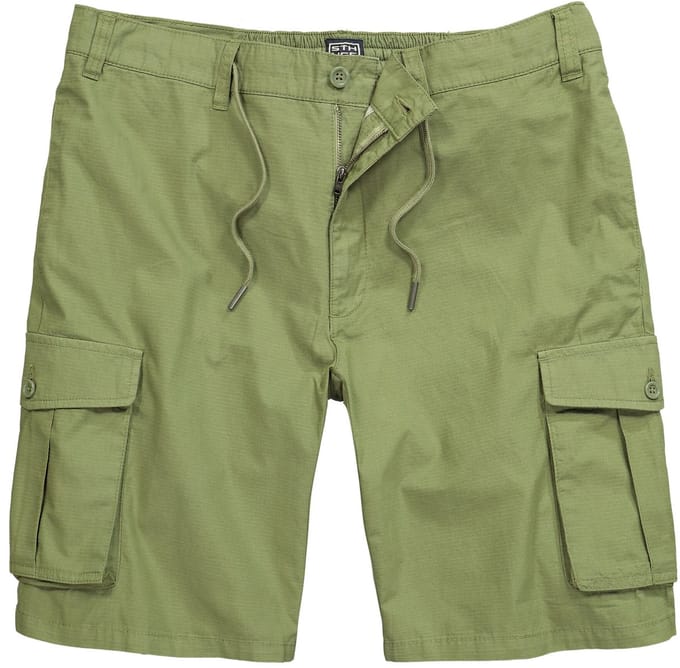 STHUGE - Heren - Cargo-bermuda loose fit ribstop elastische tailleband - Khakigrønn - Maat 58