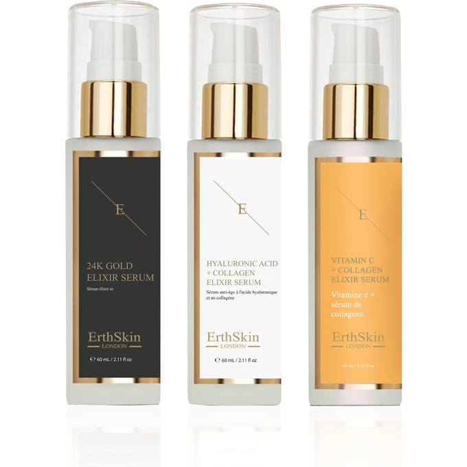 Vitamine C + Collageen Elixir Serum 60ml + Hyaluronzuur & Collageen Serum - 60ml + Anti-Rimpel Elixir Serum 24k Goud - 60ml