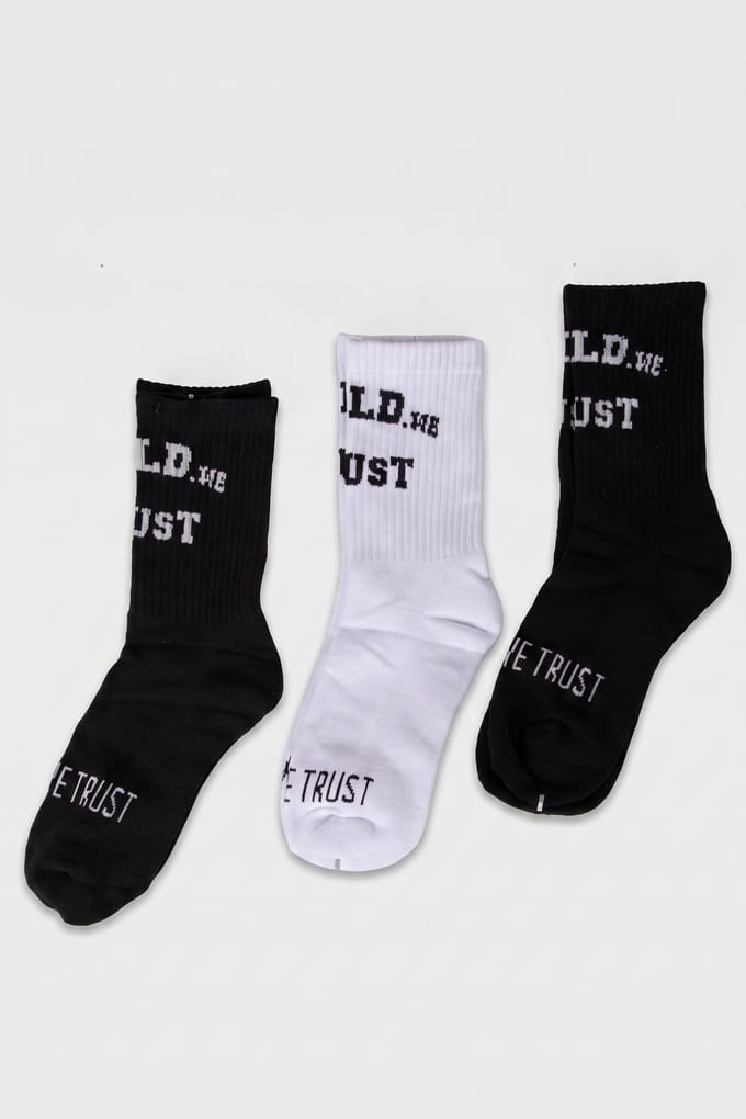 In Gold We Trust Socks 3-pack 3 Pack W/b/b Größe: OS | Socken Outlet | Unisex