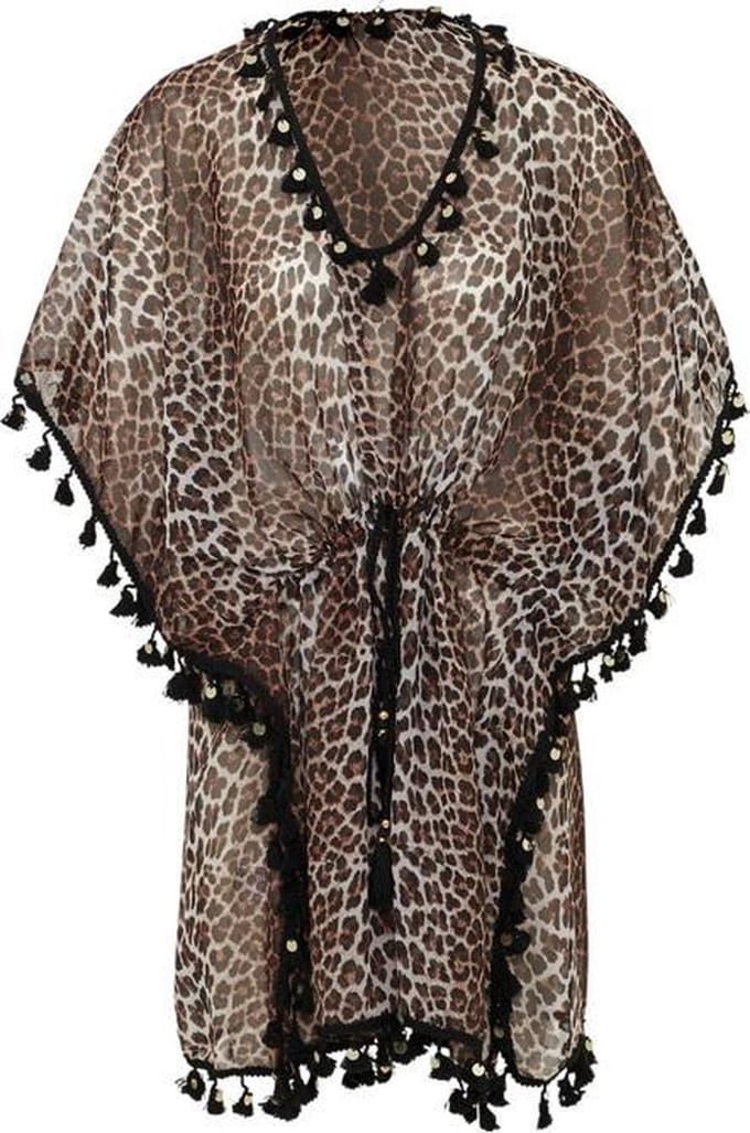 Overtop Dames Beach Zomerjurkje Kaftan Leopard One Size