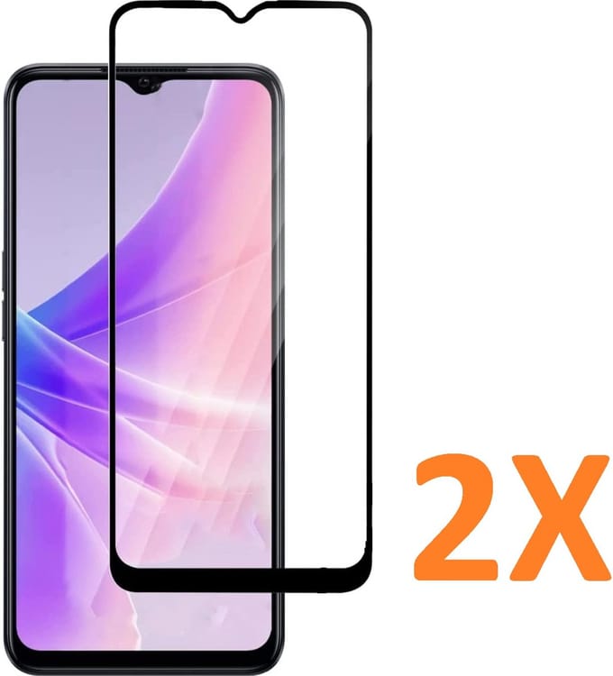 Volledige dekking Screenprotector Glas - Tempered Glass Screen Protector Geschikt voor: Oppo A77 - 2x