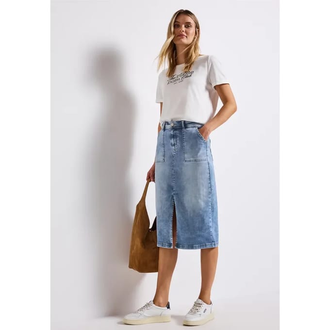 Denim rok met split