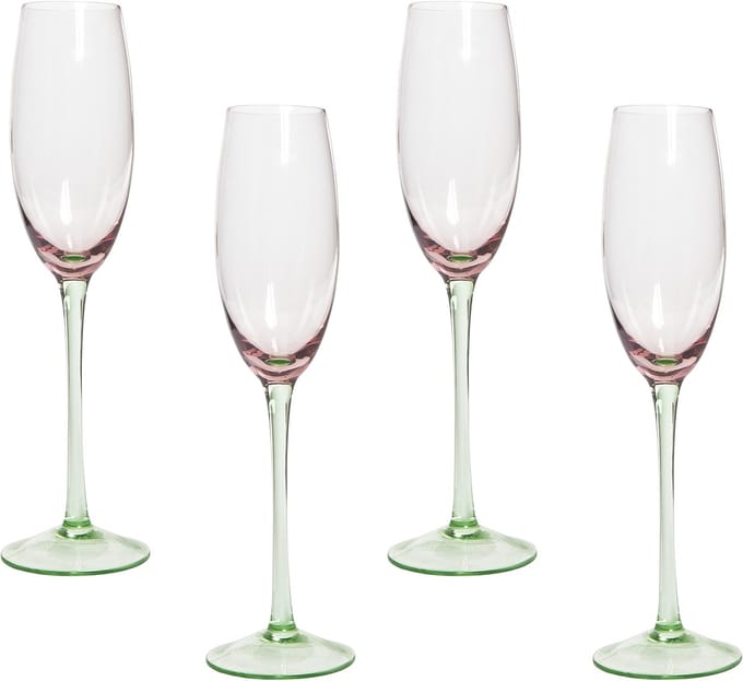 DIOPSIDE - Champagne glazen set van 4 - Pastelroze - Glas