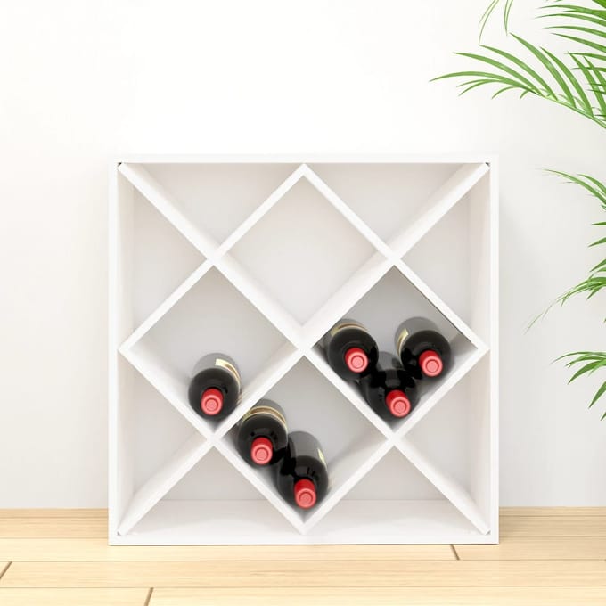 vidaXL - Wijnkast - 62x25x62 - cm - massief - grenenhout - wit