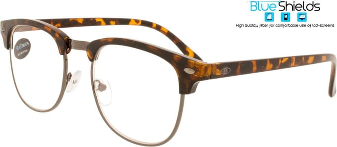 BlueShields RFD211 +1.50 Bobby Leesbril - Beeldschermbril - Blauw licht filter lens - Tortoise