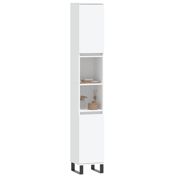 vidaXL Badkamerkast 30x30x190 cm bewerkt hout wit