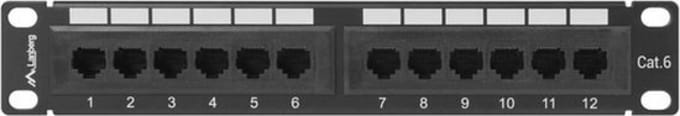 Lanberg PPU6-9012-B 12-Port Patch Panel 1U 10" Cat.6 UTP Black