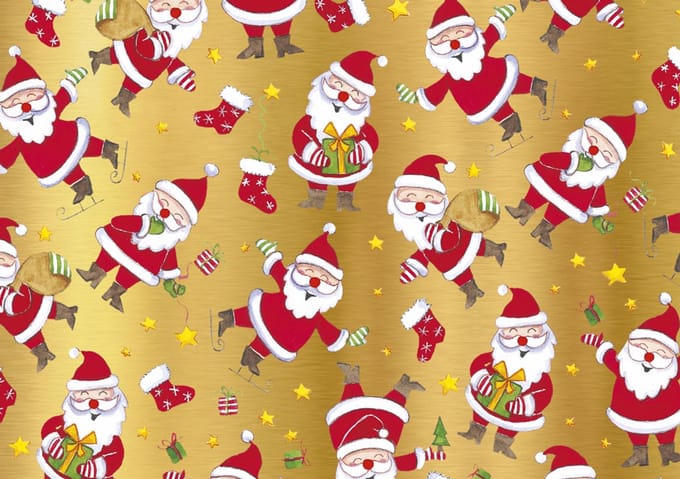 SUSY CARD Kerstcadeaupapier 'Kerstmannen