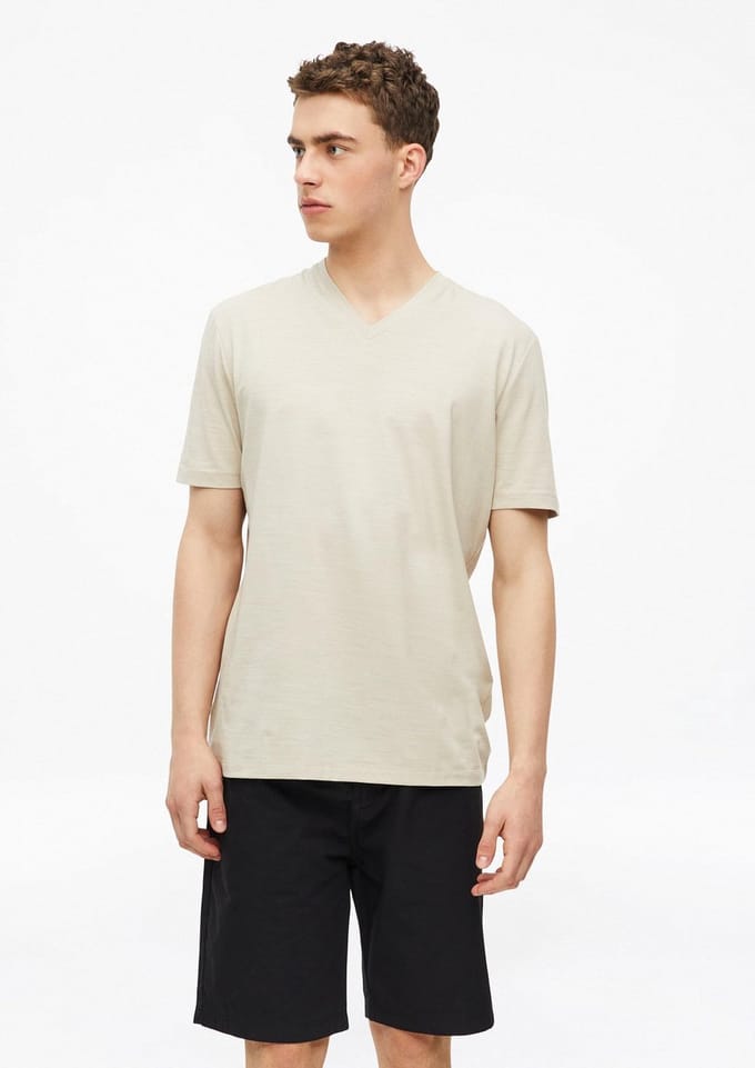 T-shirt met V-hals in gemengd katoen s.Oliver