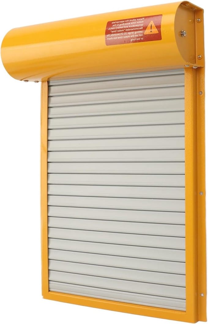 Automatische Kippendeur - Hokdeur Opener - Pluimvee Beschermen - Lichtsensor & Timer - 37 x 24.7 cm - Geel