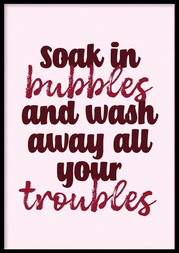 Poster Bubbles - 30x40 cm - WC Poster - WALLLL - Exclusief lijst - Professioneel fotopapier