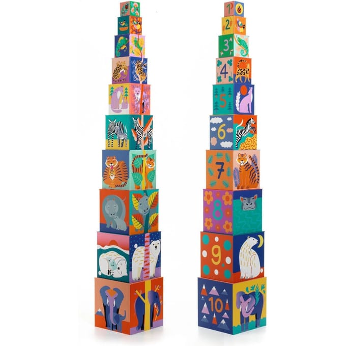 DJECO stapeltoren wilde dieren 12 mnd+