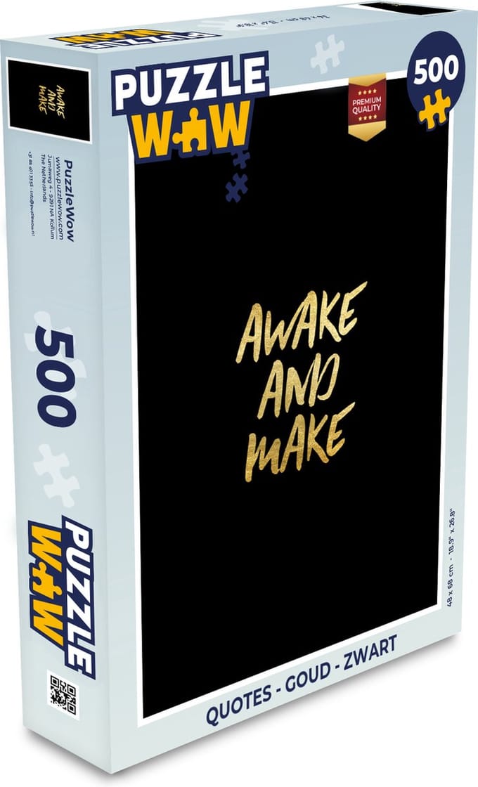 Puzzel Quotes - Goud - Zwart - Legpuzzel - Puzzel 500 stukjes