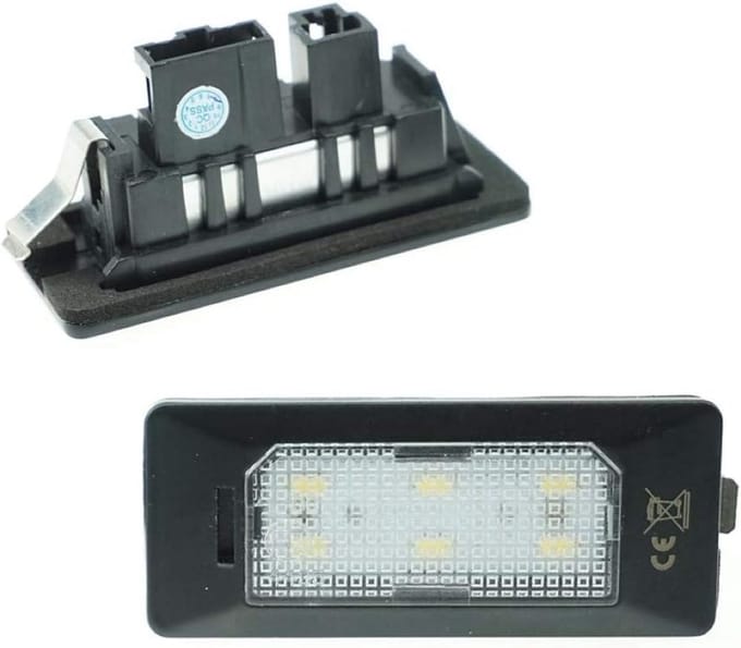 2x Xenon Wit LED Kentekenplaatverlichting Plug & Play (6 SMD) 6000K - E-Keurmerk