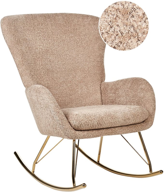 ANASET - Schommelstoel - Zandbeige - Bouclé