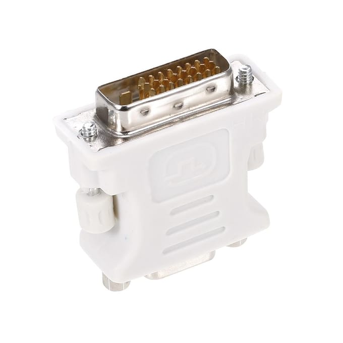 DVI naar VGA Adapter DVI(24+1) Male naar VGA Female Adapter Converter voor desktopcomputer, laptop wit