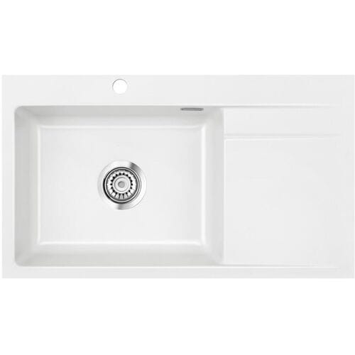Systemceram Keradomo Stema 86 SL/ F sink left for flush installation with excenter operation, incl. tap hole 551102-12