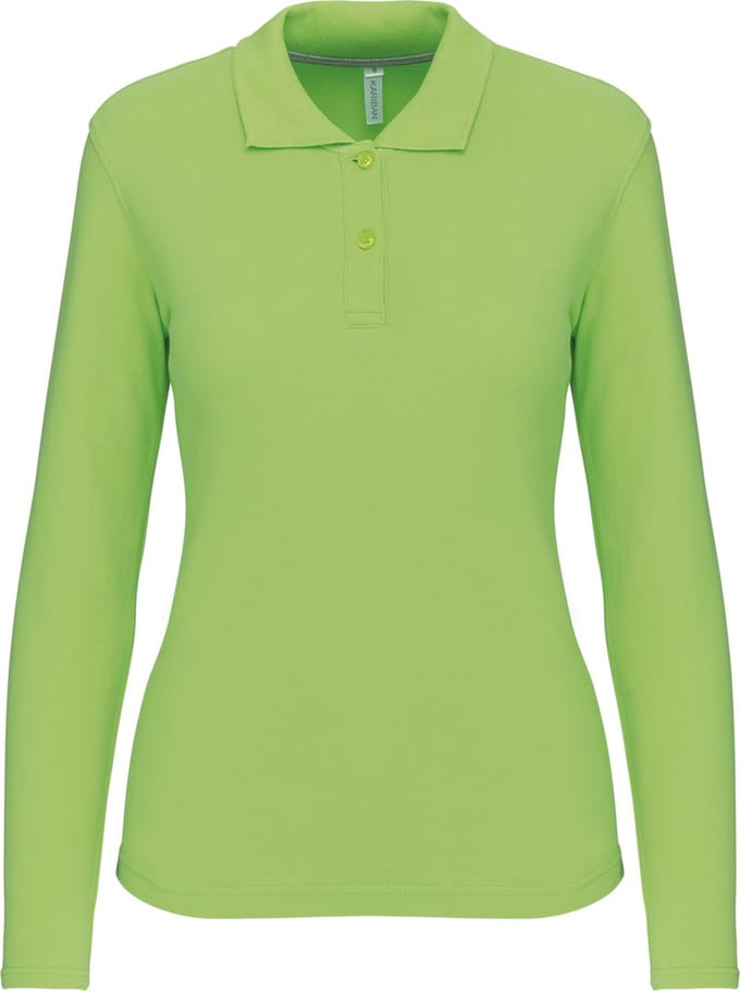 Kariban Damespolo lange mouwen K244 - Lime - XXL
