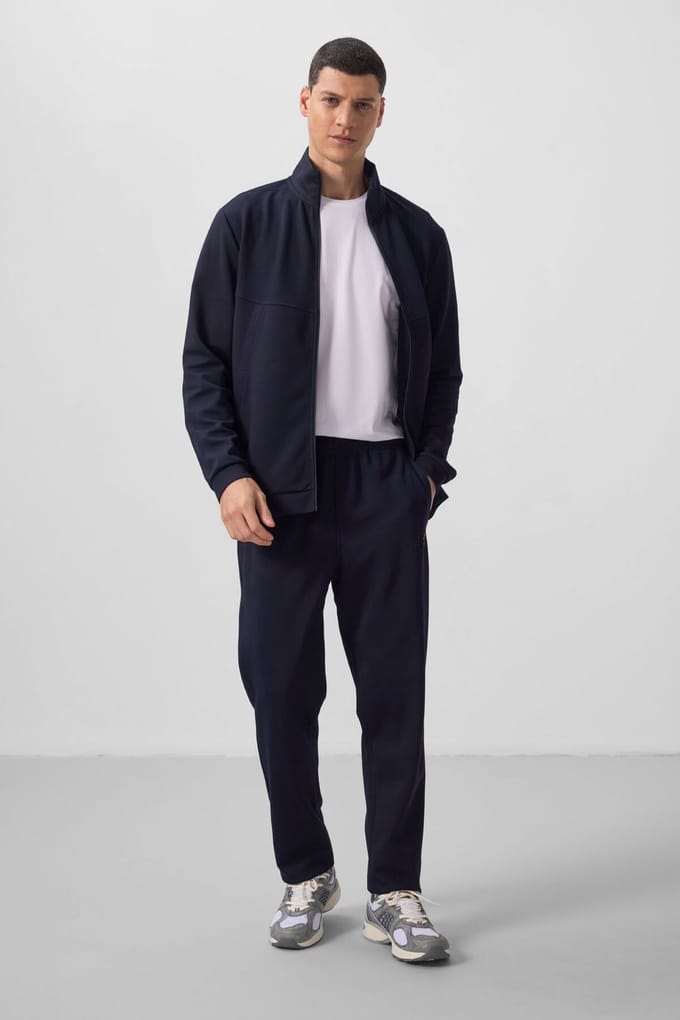 Heren lange mouw rits sweatshirt en broek set