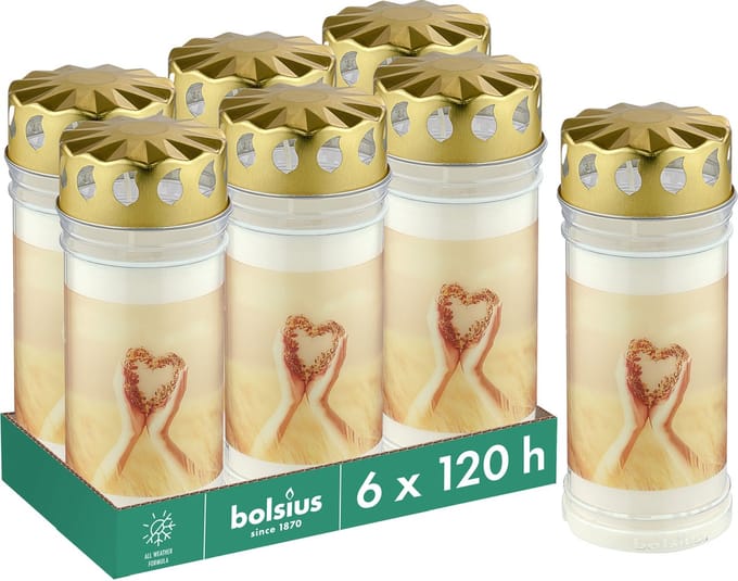 Bolsius - Herdenkingslicht - Krans - 6 stuks - 120 Branduren