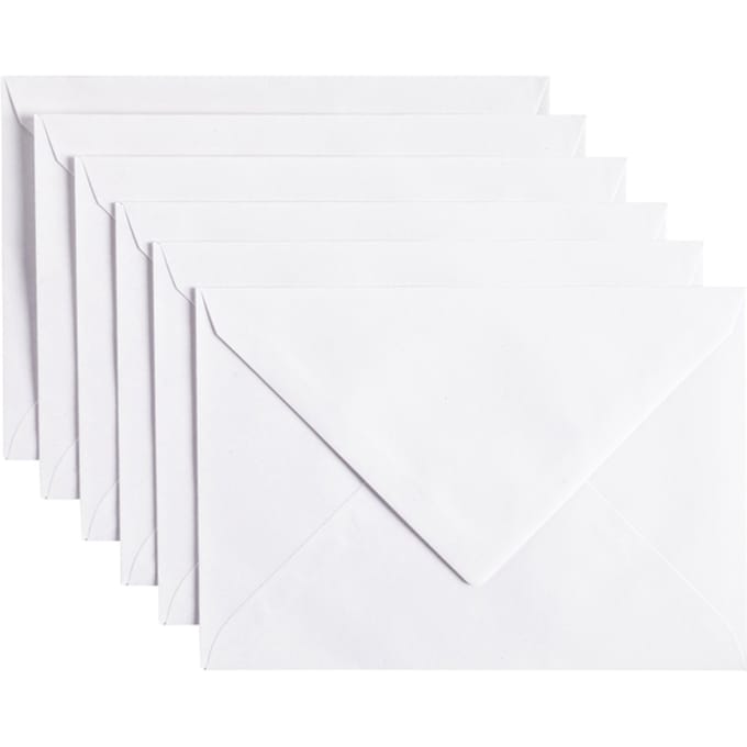 Envelop Papicolor C6 114x162mm kraft wit pak à 6 stuks
