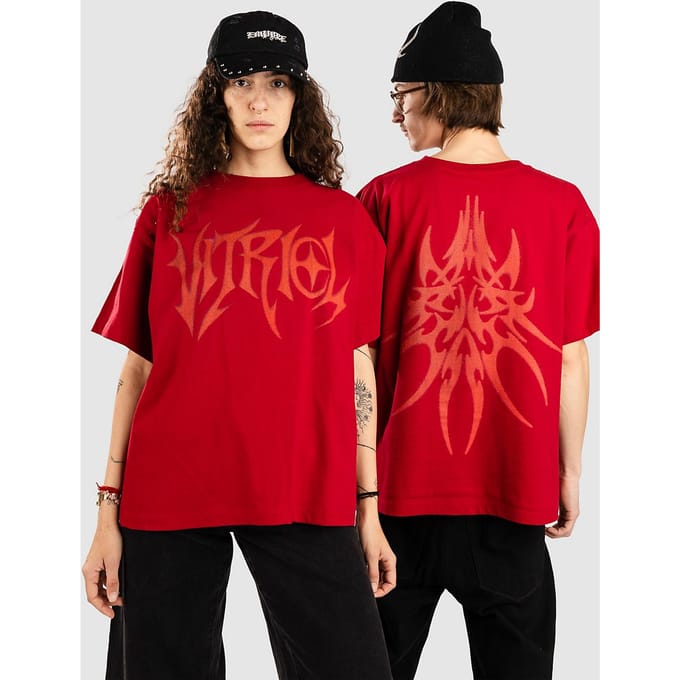 Vitriol Stencil Collection Boxy T-Shirt rood