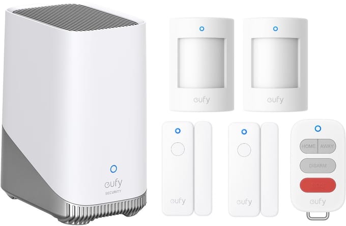 eufy Security HomeBase 3 S380 basissysteem + 2x E20 raam/deur sensors + 2x E20 bewegingsmelder + E10 sleutelhanger - Alarm Bundel