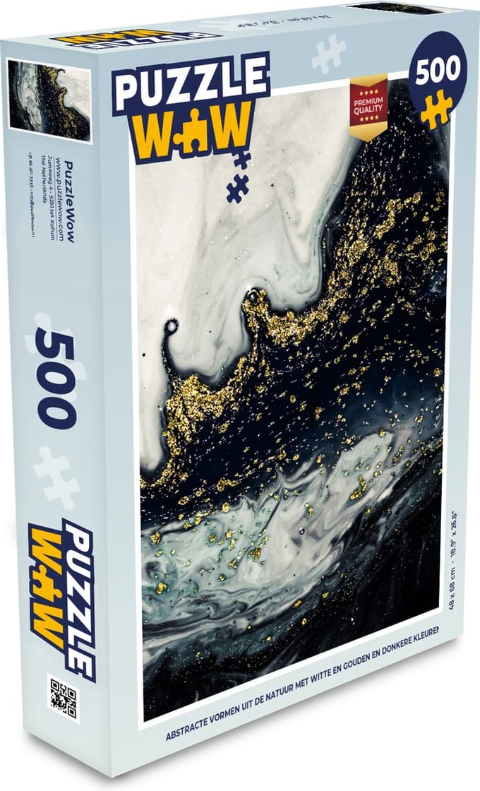 Puzzel Marmer - Abstract - Goud - Luxe - Legpuzzel - Puzzel 500 stukjes