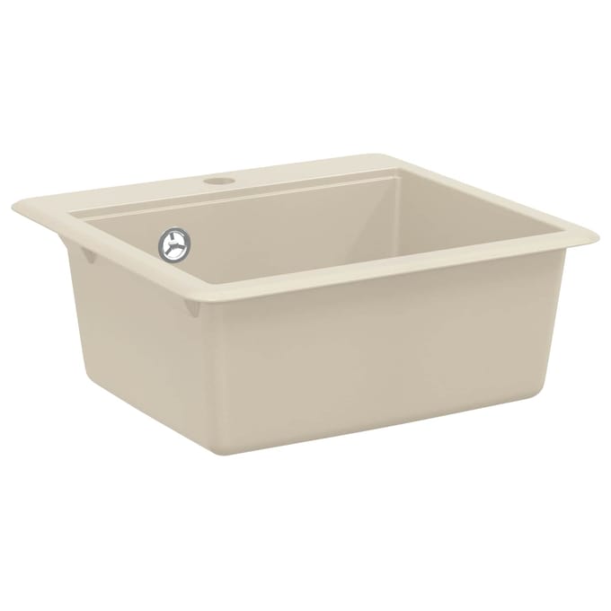 vidaXL - Wasbak - 80% - Kwarts - en - 20% - Hars - 470 - x - 440 - mm - Beige
