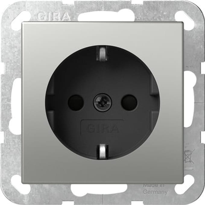 Gira Systeem 55 RVS SCHUKO Stopcontact - 4188600 - E3YZD