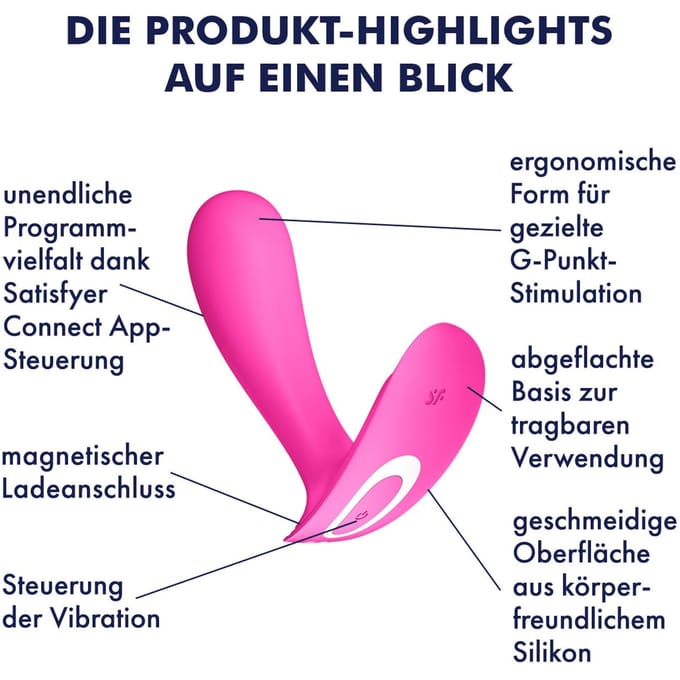 Satisfyer, draagbare Bluetooth vibrator, Top Secret, 11 cm, met app, draagbare vibrator