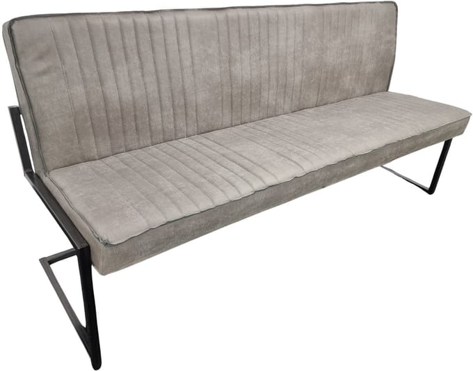 Eetkamerbank Charlie - 185 cm - Micro Leder - Grijs