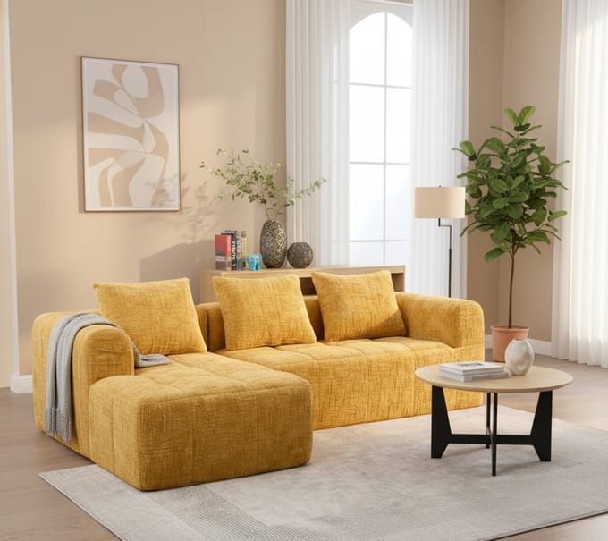 Luxe Chenille Bank – 250x158x60 cm – Industrohome