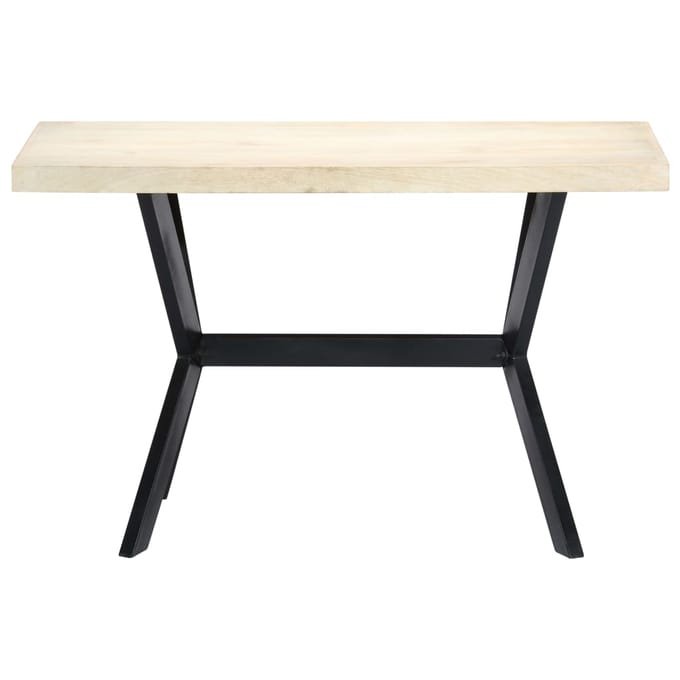 vidaXL - Eettafel - 120x60x75 - cm - massief - mangohout - wit