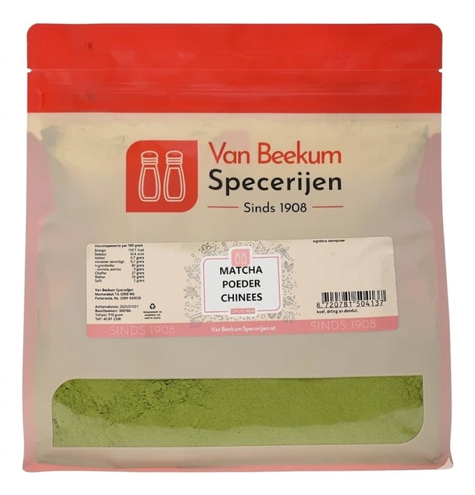 Van Beekum Specerijen - Matcha Poeder Chinees - 750 Gram (hersluitbare stazak)