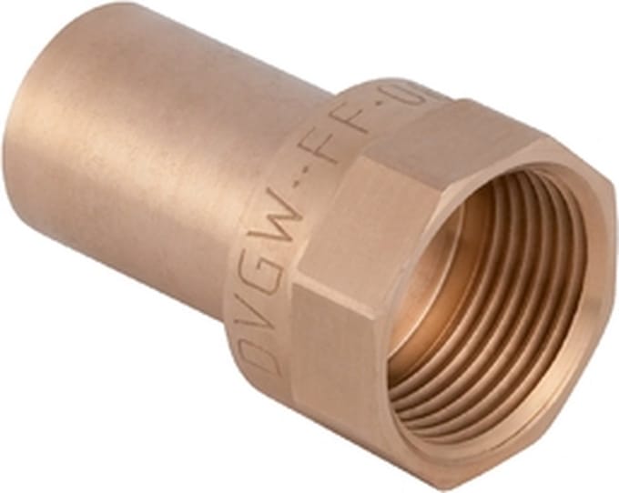 Geberit Mapress koperen overgang met binnendraad en insteekeinde, DN 20, dø 22 mm, 63562