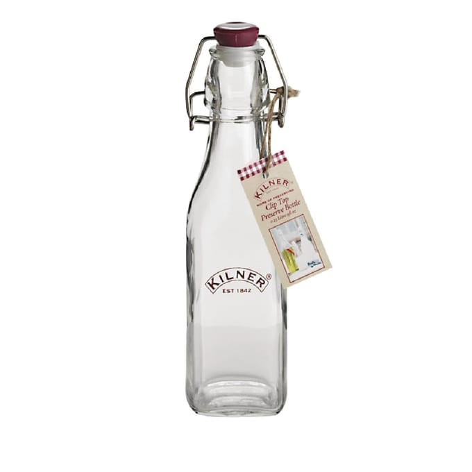 Kilner Vierkante fles - Met plastic beugelsluiting - 250 ml