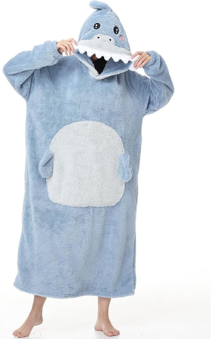 Draagbare Deken met Mouwen en Capuchon Unisex, Extreem Zacht en Warm