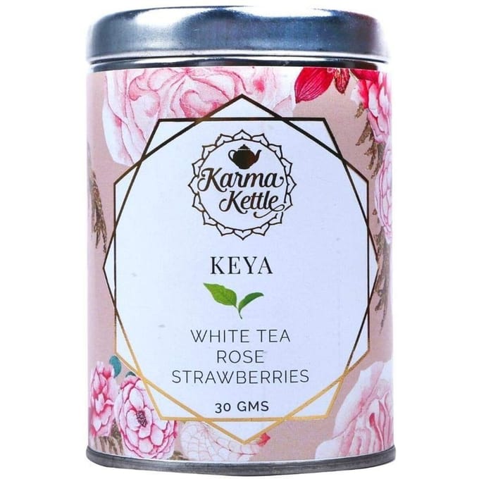 Белый чай с Розой и Клубникой (30 г), Keya,  Karma Kettle white